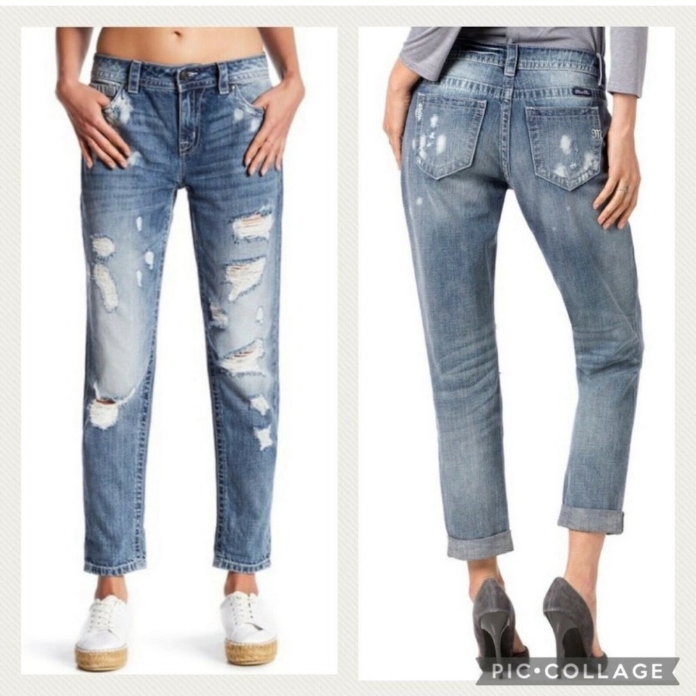 Miss Me Distressed Boyfriend Ankle Jeans Size 26